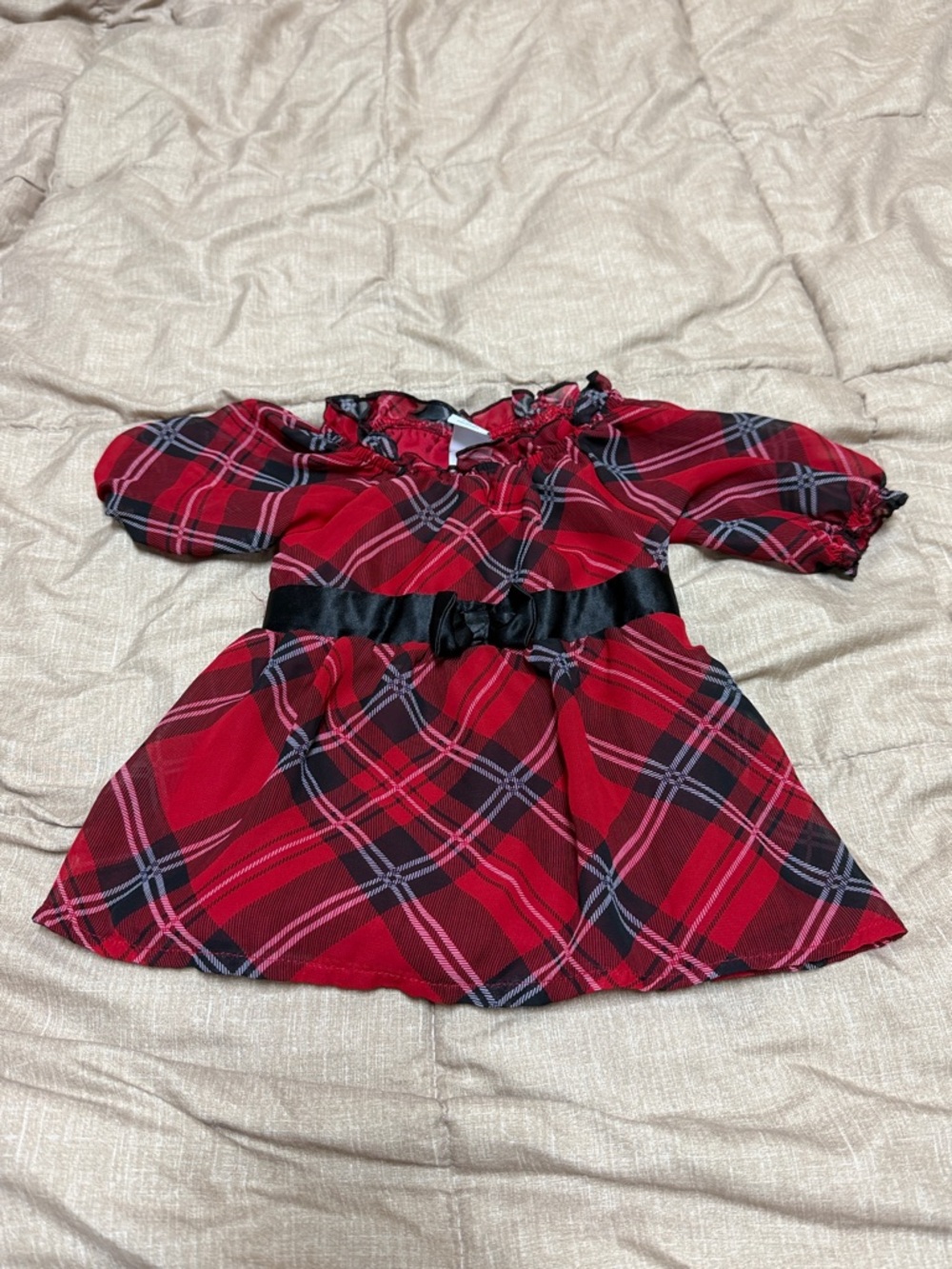 healthtex Red Plaid Baby Dress with Ruffle Trim Christmas Holiday 12 month